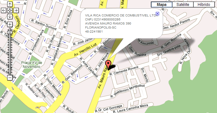 Localização dos postos em que o veículo abasteceu